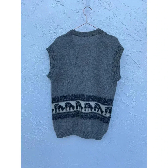 Vintage Womens Button Up Wool Vest Top Gray Sz Large - Picture 6 of 9